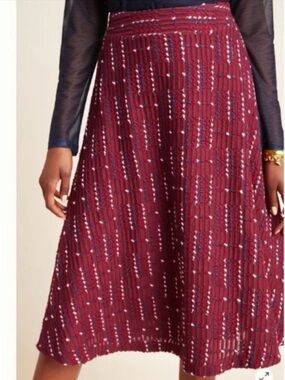 Maeve Anisa Textured Midi Skirt L
